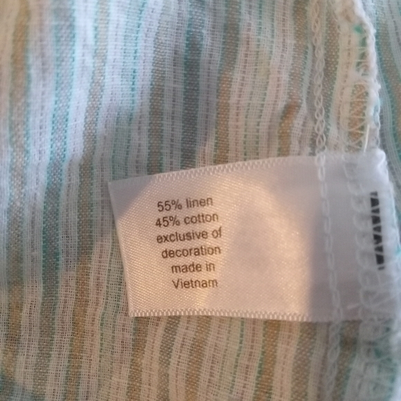 Lane Bryant Striped Crochet Linen Blend  Shirt Top 14/16 - Picture 6 of 6